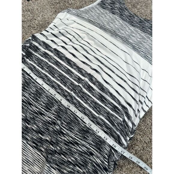 Athleta Comeback Tank Midi Dress Ruched Cinched Sides Striped White/Black 1X - Picture 7 of 12